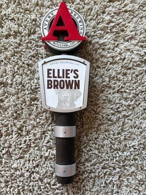 Avery Brewing Ellie’s Brown Ale Beer Tap Handle Boulder CO Wood Metal B3